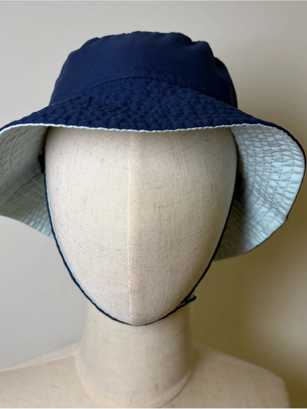 Carter's Reversible Baby Sun Bucket Hat Navy Blue Mint Green Swim Cap 12-24M